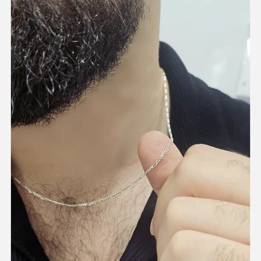 گردنبند نقره مردانه کارتیه فارا(نقره عیار 925) — تصویر ۲