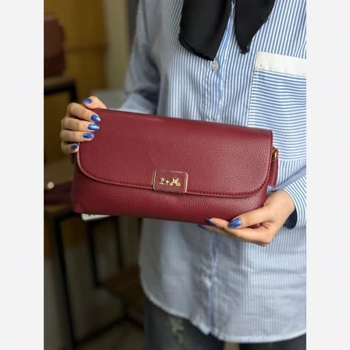 کیف زنانه پاسپورتی چری و قهوه ای چرمی بنو کد4752