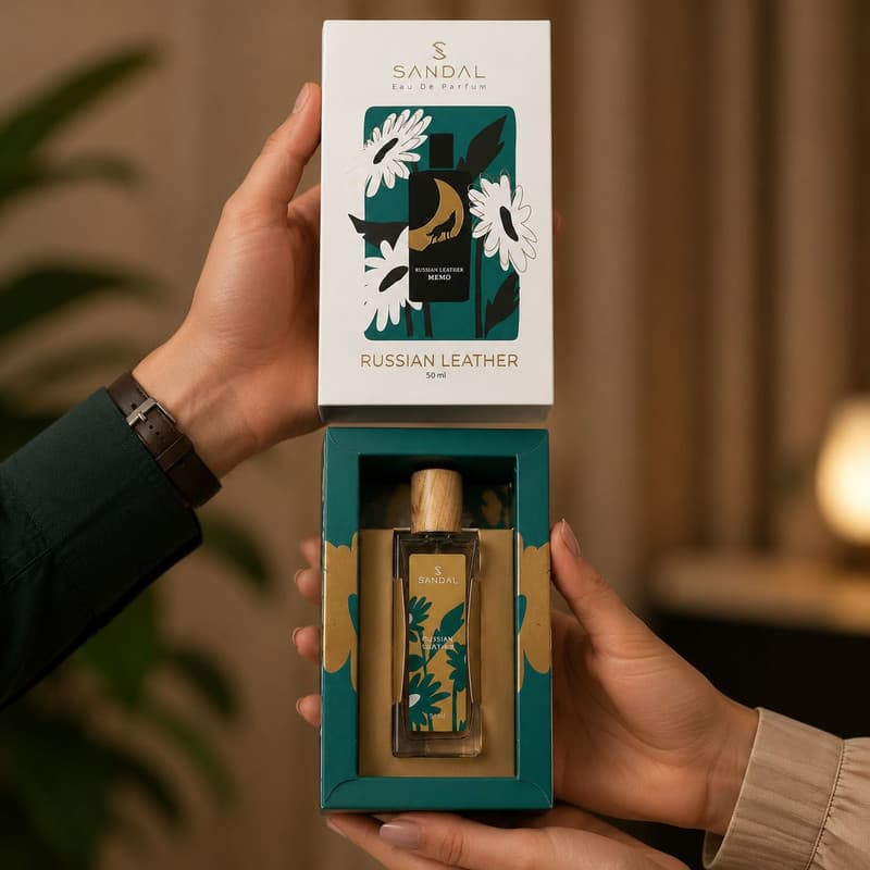 ادو پرفیوم مردانه صندل مدل russian leather با رایحه گرم حجم 50 میلی لیتر — تصویر ۵