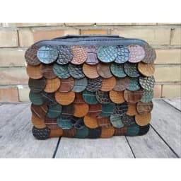 کیف دوشی زنانه کیف مجلسی چرم طبیعی دستدوز — تصویر ۳