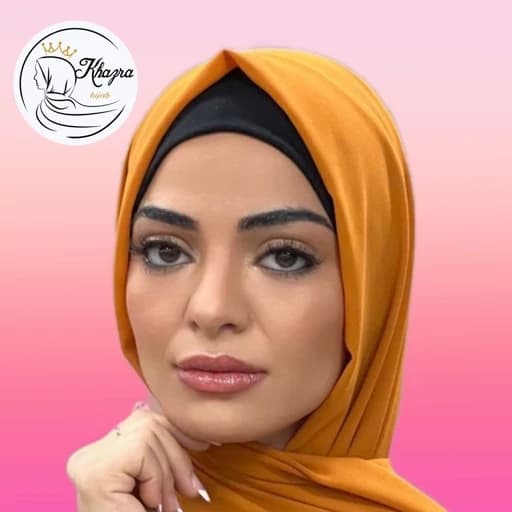هدبند مشکی ریون نخ کشی مناسب زیر شال و روسری و مقنعه حجاب خضرا — تصویر ۲