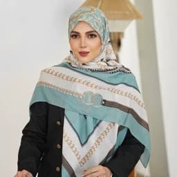 روسری(شال) تک طرح گالریا در سه رنگ جنس نخی — تصویر ۳