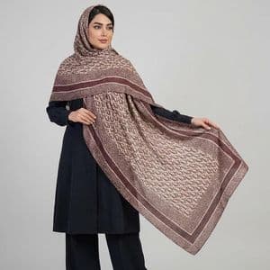 شال زنانه مدل موهر مخمل نوشته دار پاییزی زمستانه