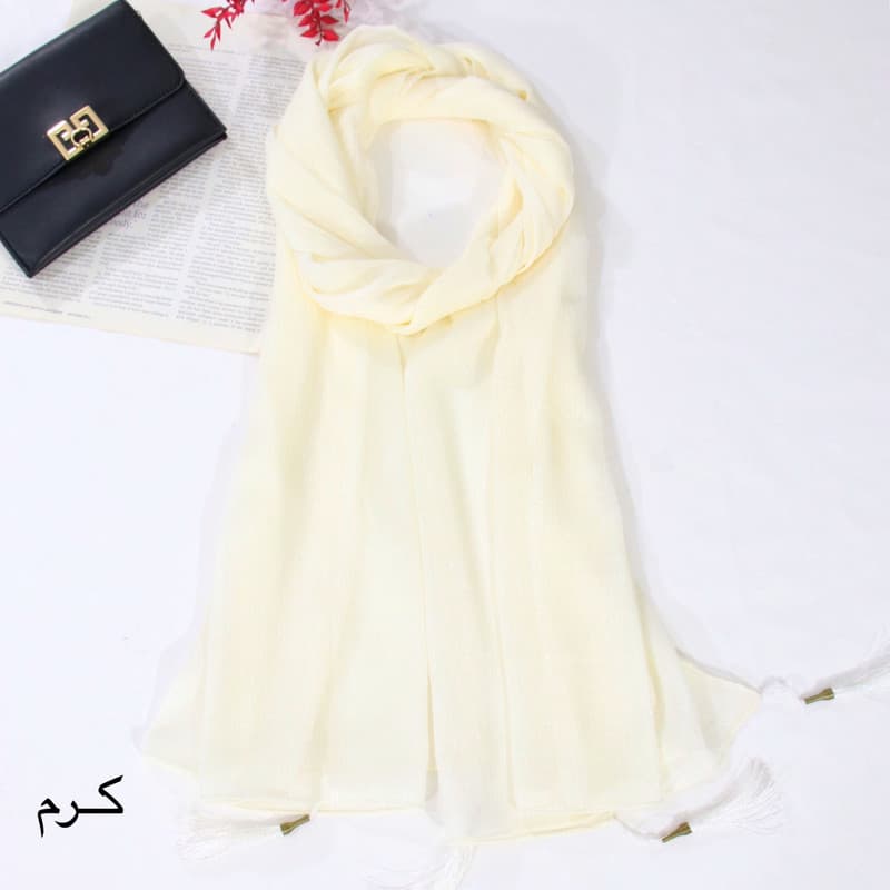 شال زنانه مدل حریر تابستانه لمه دار شاین کد ana-2268 — تصویر ۳