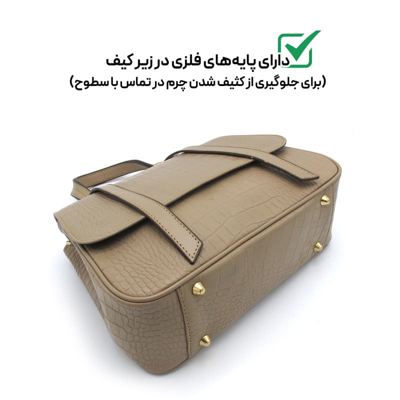 کیف دستی زنانه مدل چرم طبیعی کد FTH146C — تصویر ۴