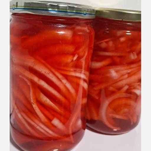 ترشی پیاز حلقه ای وآب گوجه فرنگی تازه،یک کیلویی،گیلان.رشت