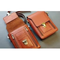 کیف دوشی کیف اسپرت زنانه و مردانه چرم طبیعی دست دوز — تصویر ۳