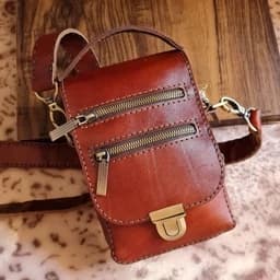 کیف دوشی کیف اداری مردانه زنانه و اسپرت دوخت شده با چرم گاوی دست دوز — تصویر ۳