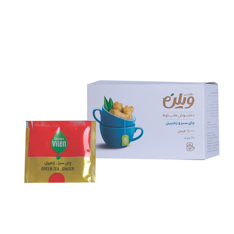 دمنوش گیاهی چای سبز و زنجبیل گلدن ویلن بسته 20 عددی — تصویر ۵