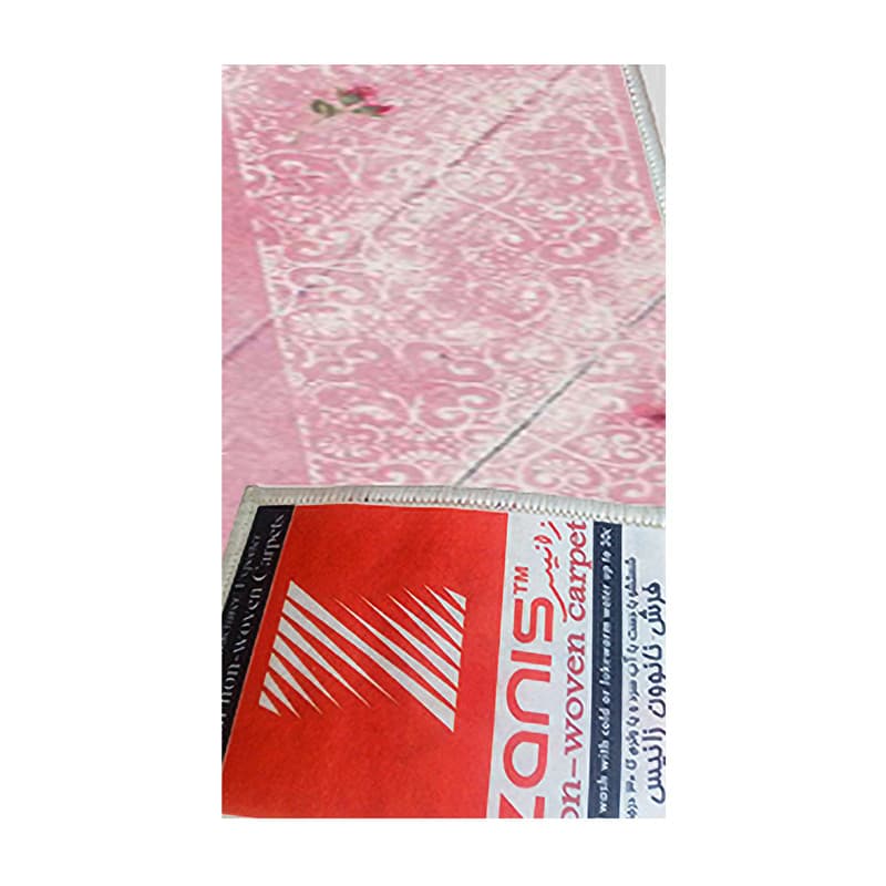 فرش ماشینی 1000 شانه زانیس زمینه صورتی حاشیه صورتی مدل چاپی — تصویر ۵