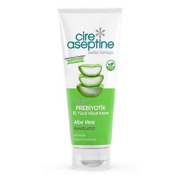 کرم مرطوبکننده صورت و بدن سیر آسپتین مدل Prebiotic Aloe Vera مناسب برای انواع پوست حجم 200 میلیلیتر — تصویر ۲