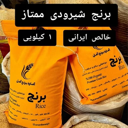 برنج شیرودی (شبیه به هاشمی) 1 کیلویی آمل + تضمین کیفیت — تصویر ۲