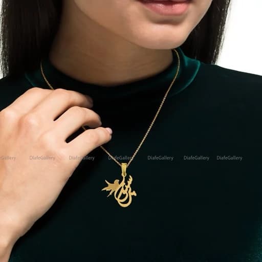 گردنبند نقره اسم پرستو پلاک نقره عیار 925 با آبکاری طلا و زنجیر استیل رنگ ثابت -کد 1