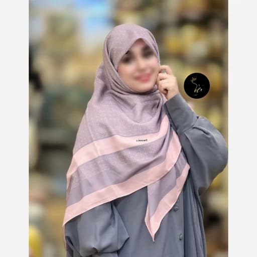 روسری (شال) نخ کاستوم سیتو دور دوخت طوسی گلبهی قواره 140