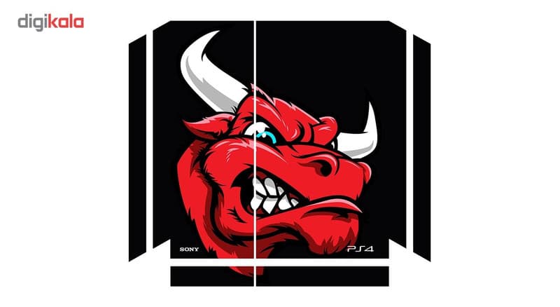 برچسب افقی پلی استیشن 4 ونسونی طرح Angry Red Bull Head — تصویر ۴
