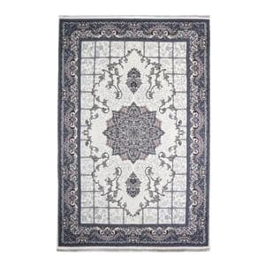 فرش ماشینی 700 شانه سهند زمینه نقره‌ای حاشیه کرم مدل VF20.5I