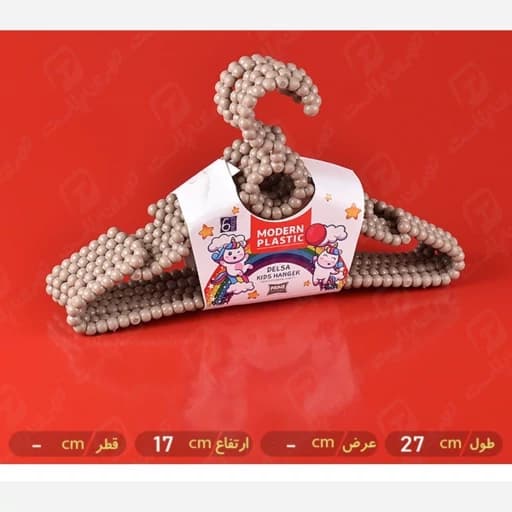 چوب لباس کودک شش 6 عددی دلسا جنس عالی — تصویر ۲
