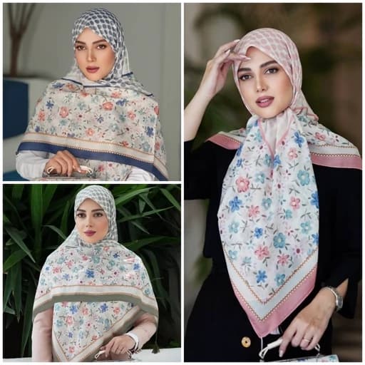 روسری (شال) طرح هلن در سه رنگ روسری نخی برند مونتلا