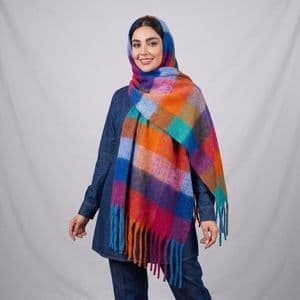 شال گردن زنانه مدل بیگ اسکارف طرح چهارخونه