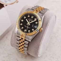 ساعت مچی زنانه رولکس rolex استیل صفحه مشکی عمده و تک — تصویر ۳