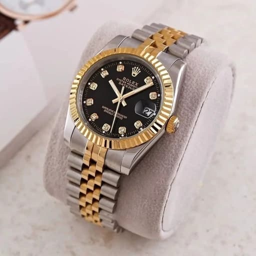 ساعت مچی زنانه رولکس rolex استیل صفحه مشکی عمده و تک — تصویر ۲