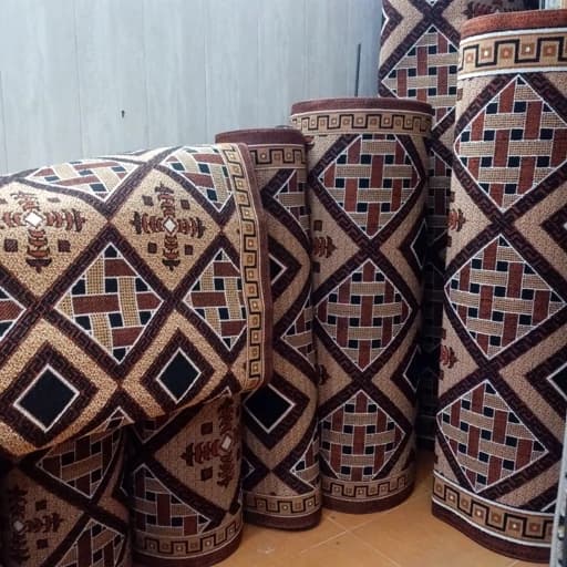 گلیم ماشینی کاشان طرح حصیری کلاسیک کناره برشی (2/90*80)پس کرایه — تصویر ۲