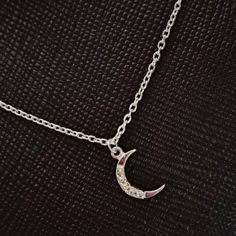 گردنبند نقره زنانه مدل ماه 6723 — تصویر ۲