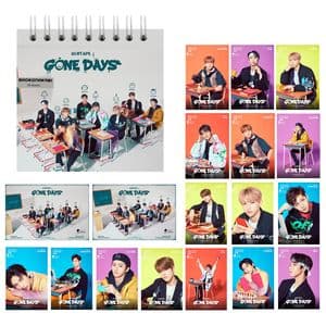 دفتر یادداشت بادکنک آبی طرح استری کیدز مدل Goneday به همراه فتوکارت مجموعه 18 عددی