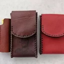 کیف سیگار مردانه و زنانه چرم طبیعی کاملا دست دوز — تصویر ۳