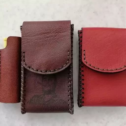 کیف سیگار مردانه و زنانه چرم طبیعی کاملا دست دوز