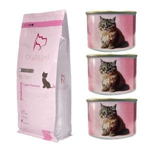 غذای خشک بچه گربه سلبن مدل Kitten Pack با طعم مرغ به همراه کنسرو بسته 4 عددی