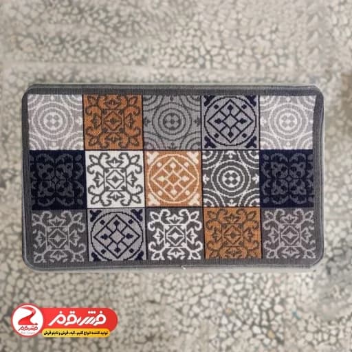 گلیم ماشینی کاشان طرح چهل تیکه سایز پادری 50 در 80 — تصویر ۲