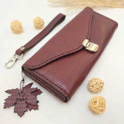 کیف پول چرم طبیعی زنانه (کد 1890) — تصویر ۲