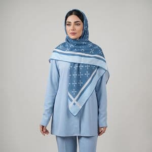 روسری زنانه مدل نخی خنک تابستانه محبوب با پترن ستاره کد ana-7096