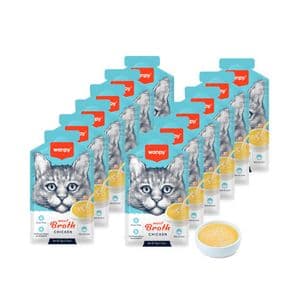 سوپ گربه بالغ ونپی مدل Meat Broth طعم مرغ بسته 12 عددی