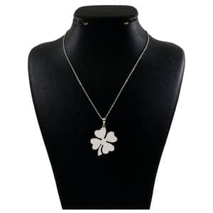 گردنبند نقره زنانه دلی جم طرح گل شبدر کد D 656