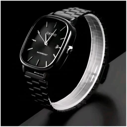 ساعت مچی کاسیو casio صفحه مربعی مشگی بند استیل مشگی ضداب شیک وخاص