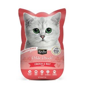 پوچ گربه کیت کت مدل Petite طعم مرغ و گوشت گاو وزن 70 گرم