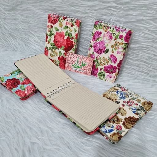 دفترچه یادداشت سیمی جلد پارچه ای