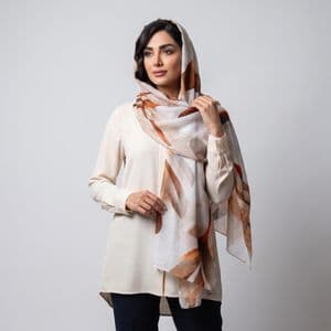 شال زنانه مدل نخی تابستانه جدید طرح برگ کد ana-1927