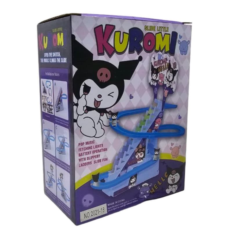 اسباب بازی ناب سل مدل پله برقی سرسره کرومی بامزه موزیکال چراغدار کد Musical kuromi slide escalator toy with lights — تصویر ۴
