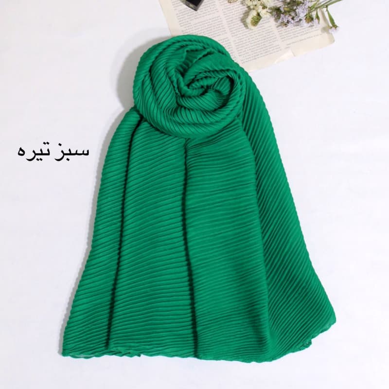 شال زنانه مدل پلیسه ساده کد 9500 — تصویر ۳