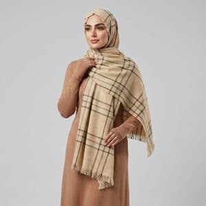 شال زنانه مدل چهارخانه کاموایی پاییزی کد 20