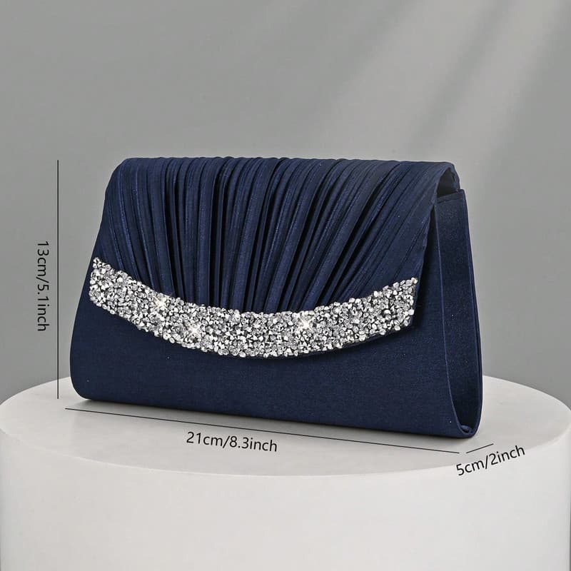 کیف مجلسی زنانه مدل PleatedVelvet001 — تصویر ۲