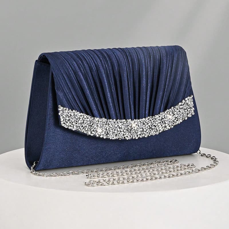 کیف مجلسی زنانه مدل PleatedVelvet001 — تصویر ۵