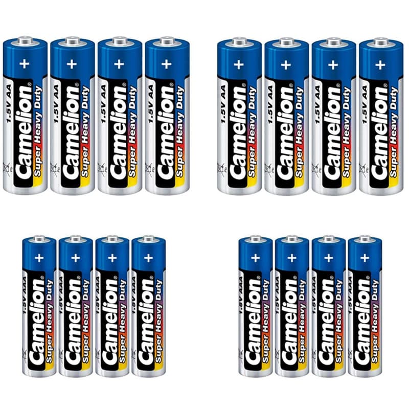 باتری قلمی و نیم قلمی کملیون مدل Super Heavy Duty بسته 16 عددی — تصویر ۴