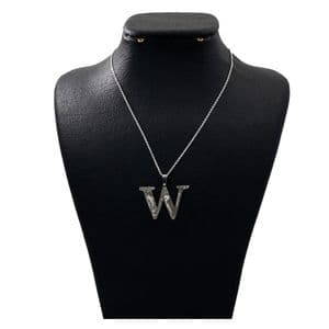 گردنبند نقره زنانه دلی جم طرح W کد D 685