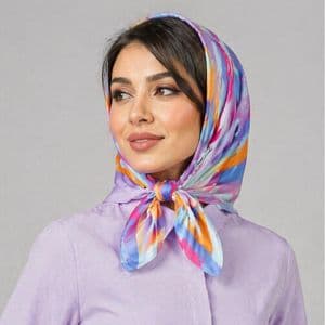 روسری زنانه مدل ابریشم بهاری رنگین کمان کد 2981
