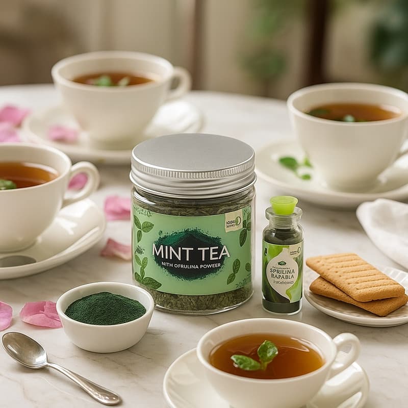چای نعنا نوتروآلگ - 25 گرم به همراه پودر اسپیرولینا - 8 گرم — تصویر ۳