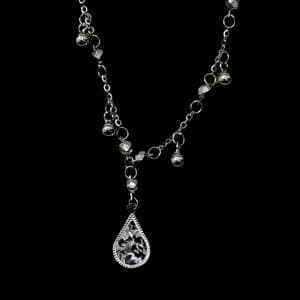 گردنبند نقره زنانه مدل قطره کد 598.769